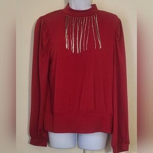 A love Story Red Elegant Women's Blouse